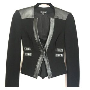Bebe Black Leather Trim Blazer